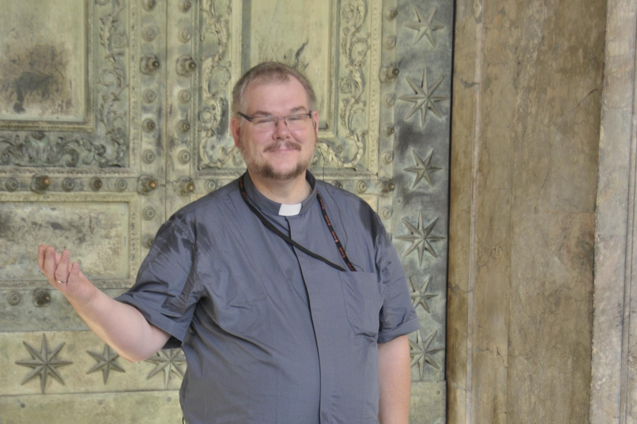 Christian Scheinost während der Reise nach Rom mit der Gemeinde 2014